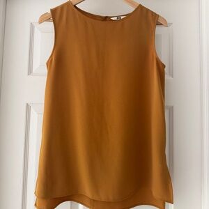 Uniqlo Sleeveless Mustard/Caramel Blouse Shell Top